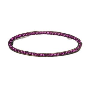 💌 Designer Oval Brooch • Hot Pink Crystal Pave Pin • Minimalist 3.25”